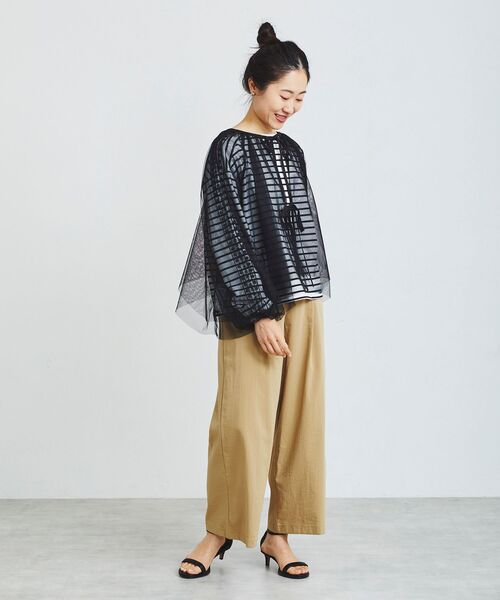 le.coeur blanc(ルクールブラン)の「チュール刺繍ブラウス(シャツ/ブラウス・レディース・ブラック/ブラウン・38)」の20枚目の写真