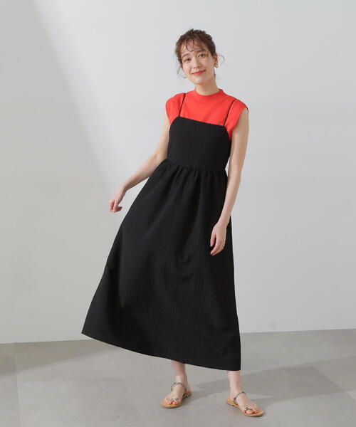 N.（N. Natural Beauty Basic）（エヌエヌナチュラルビューティーベーシック）の「◆総針ボトルネックノースリーブニット（Tシャツ/カットソー・レディース・ブルー/ブラック/オフホワイト/オレンジ・MEDIUM）」の8枚目の写真