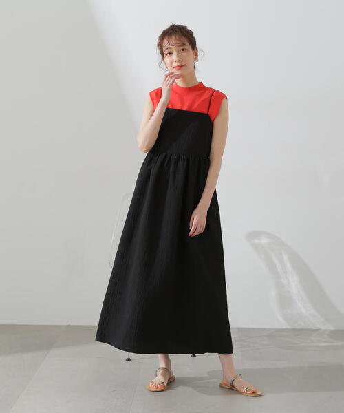 N.（N. Natural Beauty Basic）（エヌエヌナチュラルビューティーベーシック）の「◆総針ボトルネックノースリーブニット（Tシャツ/カットソー・レディース・ブルー/ブラック/オフホワイト/オレンジ・MEDIUM）」の7枚目の写真