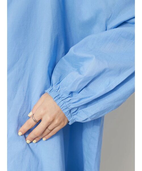 CRAFT STANDARD BOUTIQUE（クラフトスタンダードブティック）の「インド綿スキッパーシャツ（チュニック・レディース・オフホワイト/ブラック/サックスブルー・FREE）」の10枚目の写真