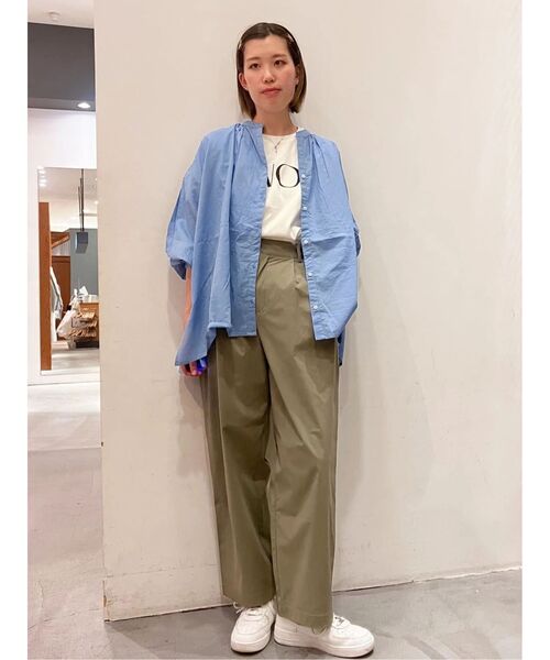 CRAFT STANDARD BOUTIQUE（クラフトスタンダードブティック）の「インド綿スキッパーシャツ（チュニック・レディース・オフホワイト/ブラック/サックスブルー・FREE）」の16枚目の写真