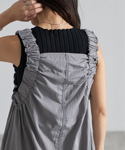 each（イーチ）の「ショルダーギャザージャンパースカート（ジャンパースカート・レディース・ライトグリーン/グレー/ブラック・FREE）」の9枚目の写真