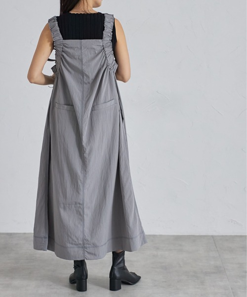 each（イーチ）の「ショルダーギャザージャンパースカート（ジャンパースカート・レディース・ライトグリーン/グレー/ブラック・FREE）」の6枚目の写真