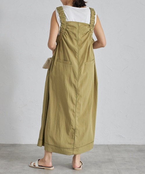 each（イーチ）の「ショルダーギャザージャンパースカート（ジャンパースカート・レディース・ライトグリーン/グレー/ブラック・FREE）」の14枚目の写真