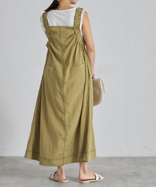 each（イーチ）の「ショルダーギャザージャンパースカート（ジャンパースカート・レディース・ライトグリーン/グレー/ブラック・FREE）」の17枚目の写真