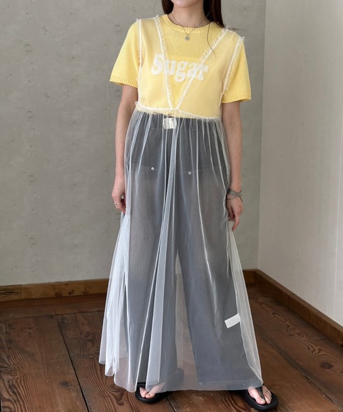 Per sist ence(パーシエンス)の「チュールノースリブワンピース(ワンピース・レディース・ブラック/グレー/オフホワイト・FREE)」の6枚目の写真