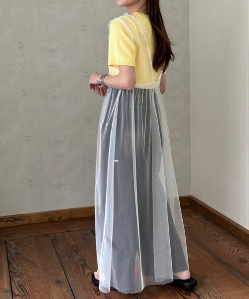 Per sist ence(パーシエンス)の「チュールノースリブワンピース(ワンピース・レディース・ブラック/グレー/オフホワイト・FREE)」の7枚目の写真