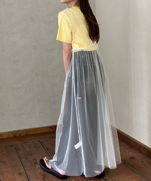 Per sist ence(パーシエンス)の「チュールノースリブワンピース(ワンピース・レディース・ブラック/グレー/オフホワイト・FREE)」の11枚目の写真