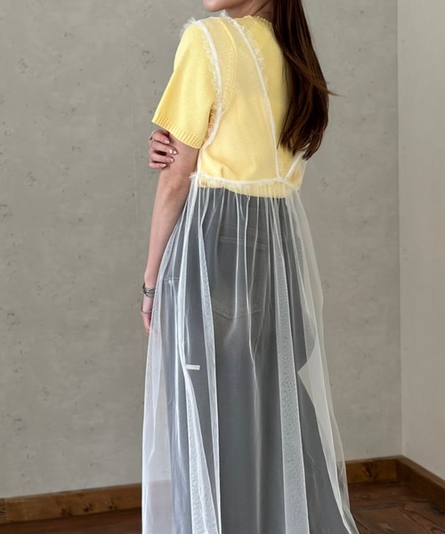 Per sist ence(パーシエンス)の「チュールノースリブワンピース(ワンピース・レディース・ブラック/グレー/オフホワイト・FREE)」の12枚目の写真