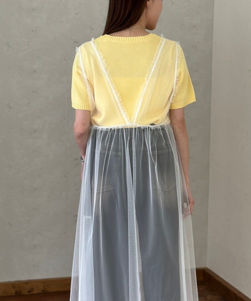 Per sist ence(パーシエンス)の「チュールノースリブワンピース(ワンピース・レディース・ブラック/グレー/オフホワイト・FREE)」の14枚目の写真