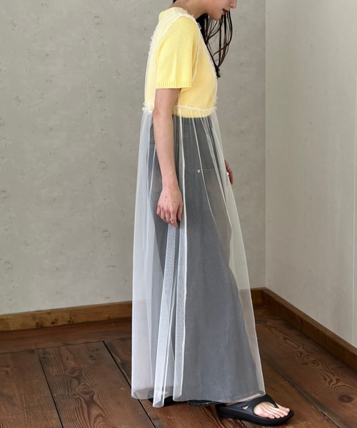 Per sist ence(パーシエンス)の「チュールノースリブワンピース(ワンピース・レディース・ブラック/グレー/オフホワイト・FREE)」の8枚目の写真