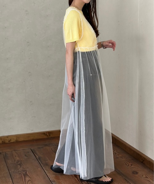 Per sist ence(パーシエンス)の「チュールノースリブワンピース(ワンピース・レディース・ブラック/グレー/オフホワイト・FREE)」の9枚目の写真