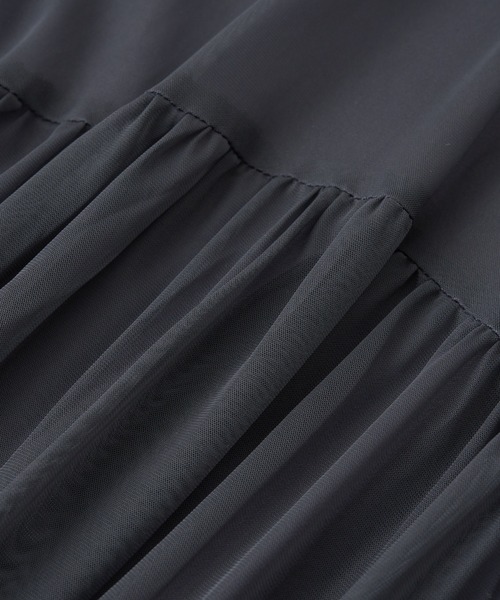 un dix cors（アンディコール）の「《オケージョン》シアーチュールワンピース（ドレス・レディース・グレー/ブラック・FREE）」の4枚目の写真