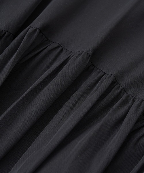 un dix cors（アンディコール）の「《オケージョン》シアーチュールワンピース（ドレス・レディース・グレー/ブラック・FREE）」の21枚目の写真