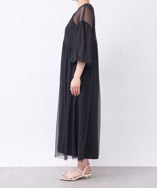 un dix cors（アンディコール）の「《オケージョン》シアーチュールワンピース（ドレス・レディース・グレー/ブラック・FREE）」の15枚目の写真
