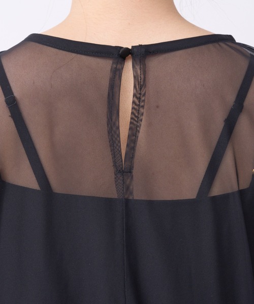 un dix cors（アンディコール）の「《オケージョン》シアーチュールワンピース（ドレス・レディース・グレー/ブラック・FREE）」の17枚目の写真