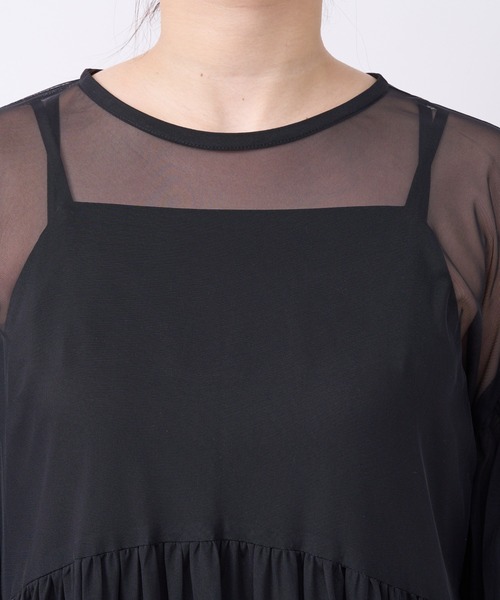 un dix cors（アンディコール）の「《オケージョン》シアーチュールワンピース（ドレス・レディース・グレー/ブラック・FREE）」の18枚目の写真