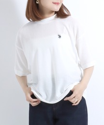 U.S. POLO ASSN.（ユーエスポロアッスン）の「U.S. POLO ASSN.（ユーエスポロアッスン）鹿の子モックネック半袖Tシャツ レディース（Tシャツ/カットソー）」