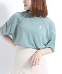 U.S. POLO ASSN.(ユーエスポロアッスン)鹿の子モックネック半袖Tシャツ レディース