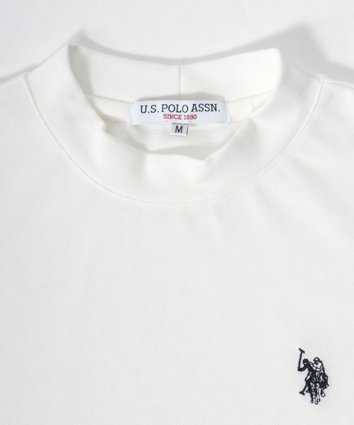 U.S. POLO ASSN.(ユーエスポロアッスン)の「U.S. POLO ASSN.(ユーエスポロアッスン)鹿の子モックネック半袖Tシャツ レディース(Tシャツ/カットソー・レディース・ライトグリーン/ホワイト/ブラック・L/M)」の8枚目の写真
