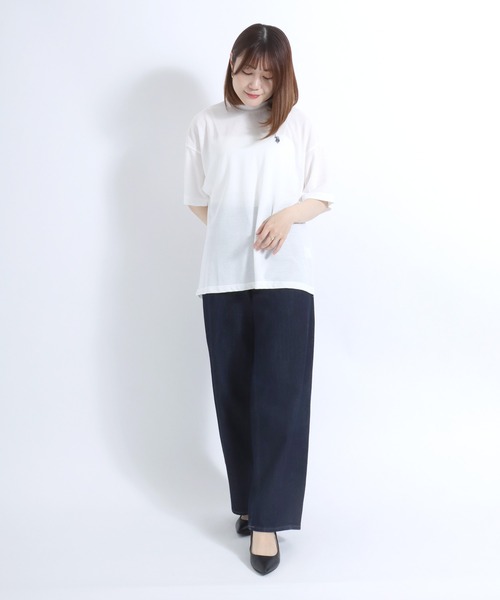 U.S. POLO ASSN.(ユーエスポロアッスン)の「U.S. POLO ASSN.(ユーエスポロアッスン)鹿の子モックネック半袖Tシャツ レディース(Tシャツ/カットソー・レディース・ライトグリーン/ホワイト/ブラック・L/M)」の15枚目の写真