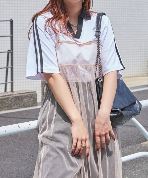 PUBLUX(パブリュクス)の「PUBLUX/パブリュクス 2WAYチュールキャミワンピース WEB限定(ワンピース・レディース・ブラック/サックスブルー/ベージュ・フリ-)」の3枚目の写真