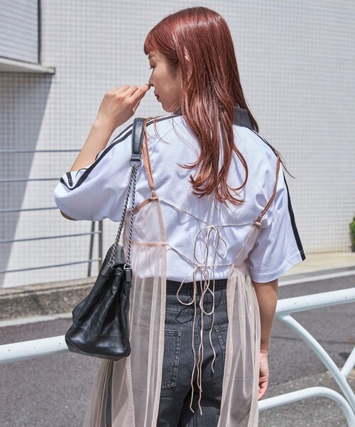 PUBLUX(パブリュクス)の「PUBLUX/パブリュクス 2WAYチュールキャミワンピース WEB限定(ワンピース・レディース・ブラック/サックスブルー/ベージュ・フリ-)」の13枚目の写真