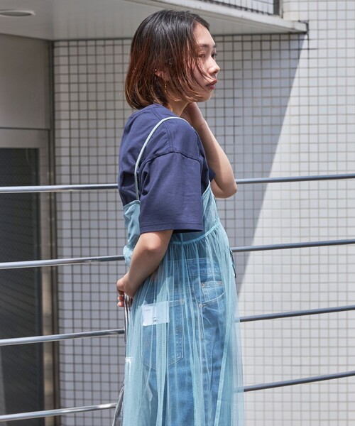 PUBLUX(パブリュクス)の「PUBLUX/パブリュクス 2WAYチュールキャミワンピース WEB限定(ワンピース・レディース・ブラック/サックスブルー/ベージュ・フリ-)」の5枚目の写真