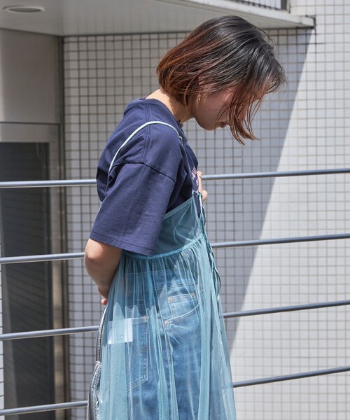 PUBLUX(パブリュクス)の「PUBLUX/パブリュクス 2WAYチュールキャミワンピース WEB限定(ワンピース・レディース・ブラック/サックスブルー/ベージュ・フリ-)」の4枚目の写真