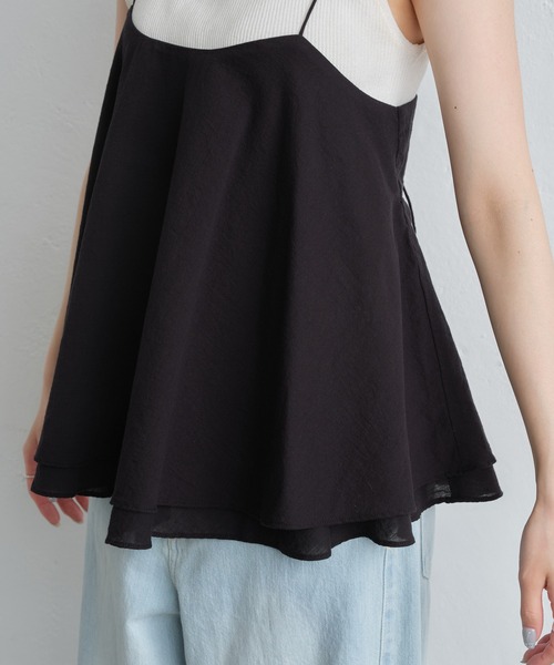 カルヴェン carven キャミソール 黒 34 新品未使用 ガーゼキャミソールブラウス（キャミソール）｜PUAL CE CIN