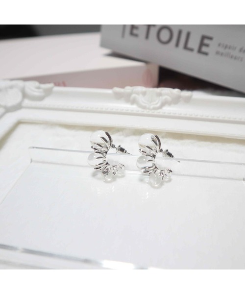 tone(トーン)の「【88eighty-eight】クリアボールシルバーピアス【import】(MA)(ピアス(両耳用)・レディース・シルバー・FREE)」の5枚目の写真