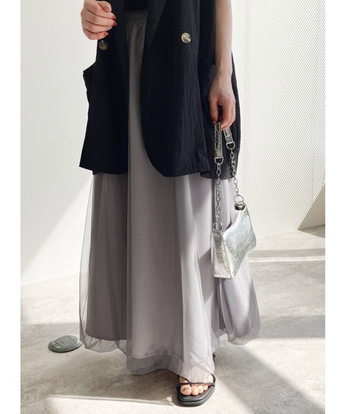 reca（レカ）の「チュールバルーンスカート（スカート・レディース・グレー/アイボリー/ブラック・FREE）」の3枚目の写真