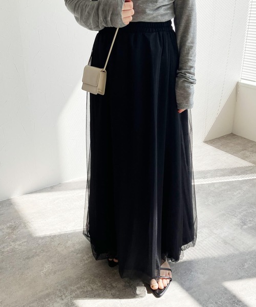 reca（レカ）の「チュールバルーンスカート（スカート・レディース・グレー/アイボリー/ブラック・FREE）」の8枚目の写真