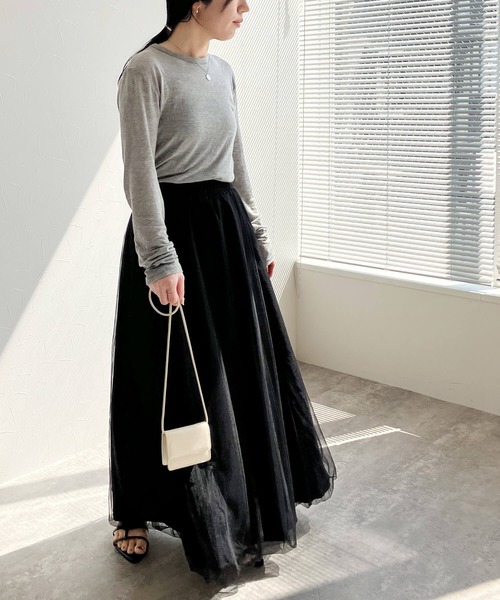 reca（レカ）の「チュールバルーンスカート（スカート・レディース・グレー/アイボリー/ブラック・FREE）」の9枚目の写真