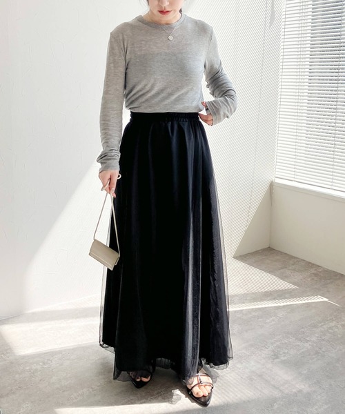 reca（レカ）の「チュールバルーンスカート（スカート・レディース・グレー/アイボリー/ブラック・FREE）」の10枚目の写真