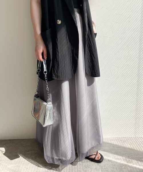 reca（レカ）の「チュールバルーンスカート（スカート・レディース・グレー/アイボリー/ブラック・FREE）」の12枚目の写真