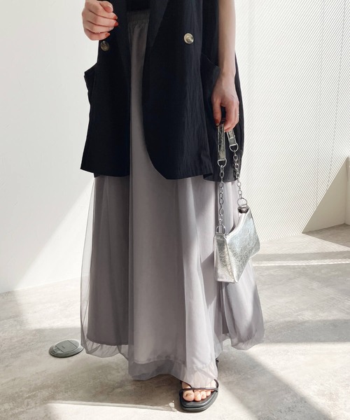 reca（レカ）の「チュールバルーンスカート（スカート・レディース・グレー/アイボリー/ブラック・FREE）」の15枚目の写真