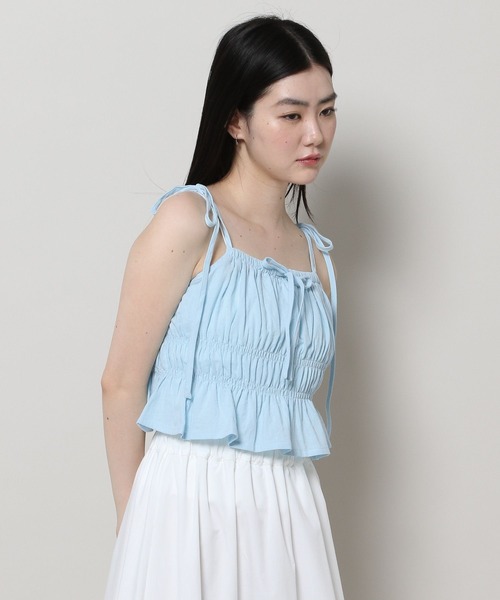 3.3 Field Trip （3.3フィールドトリップ）の「3.3 Field Trip／リボンシャーリングブラウス（キャミソール・レディース・ブルー/ホワイト/ネイビー・FREE）」の22枚目の写真