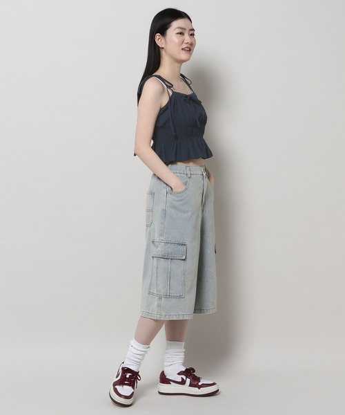 3.3 Field Trip （3.3フィールドトリップ）の「3.3 Field Trip／リボンシャーリングブラウス（キャミソール・レディース・ブルー/ホワイト/ネイビー・FREE）」の21枚目の写真