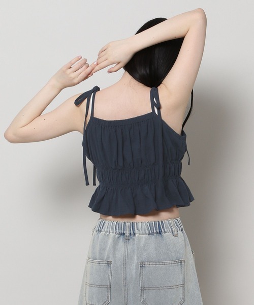 3.3 Field Trip （3.3フィールドトリップ）の「3.3 Field Trip／リボンシャーリングブラウス（キャミソール・レディース・ブルー/ホワイト/ネイビー・FREE）」の15枚目の写真