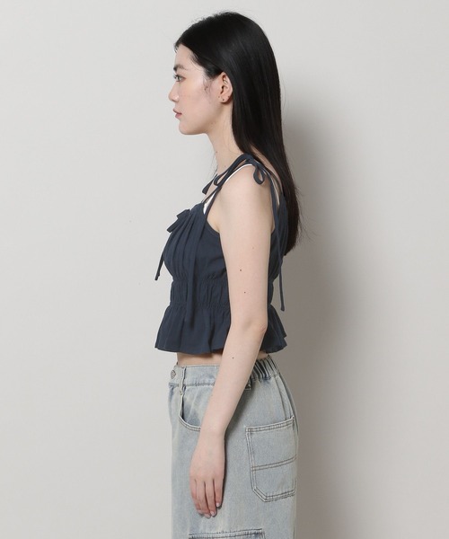 3.3 Field Trip （3.3フィールドトリップ）の「3.3 Field Trip／リボンシャーリングブラウス（キャミソール・レディース・ブルー/ホワイト/ネイビー・FREE）」の11枚目の写真