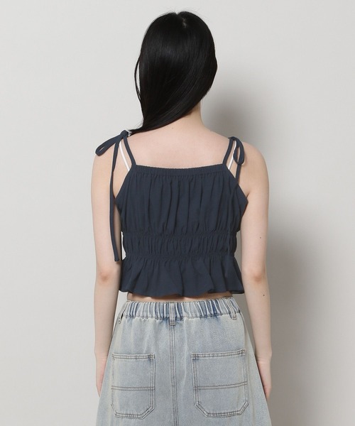 3.3 Field Trip （3.3フィールドトリップ）の「3.3 Field Trip／リボンシャーリングブラウス（キャミソール・レディース・ブルー/ホワイト/ネイビー・FREE）」の10枚目の写真