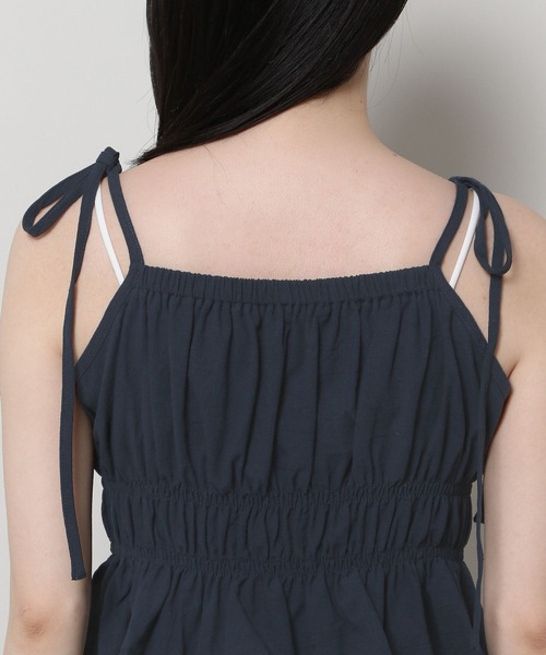 3.3 Field Trip （3.3フィールドトリップ）の「3.3 Field Trip／リボンシャーリングブラウス（キャミソール・レディース・ブルー/ホワイト/ネイビー・FREE）」の9枚目の写真