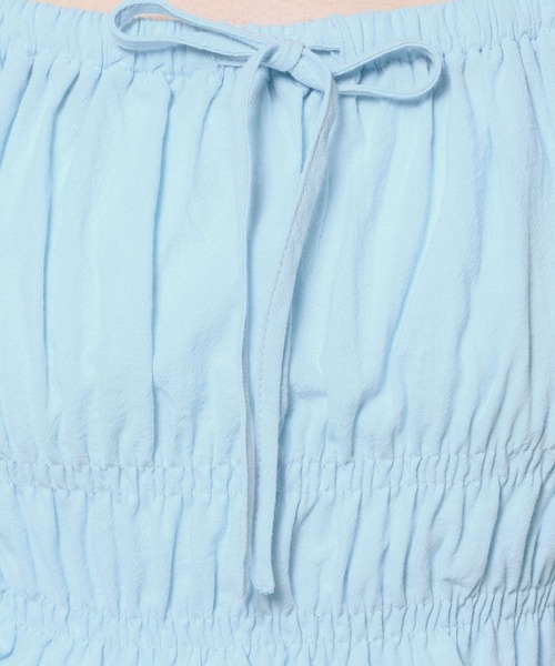 3.3 Field Trip （3.3フィールドトリップ）の「3.3 Field Trip／リボンシャーリングブラウス（キャミソール・レディース・ブルー/ホワイト/ネイビー・FREE）」の4枚目の写真