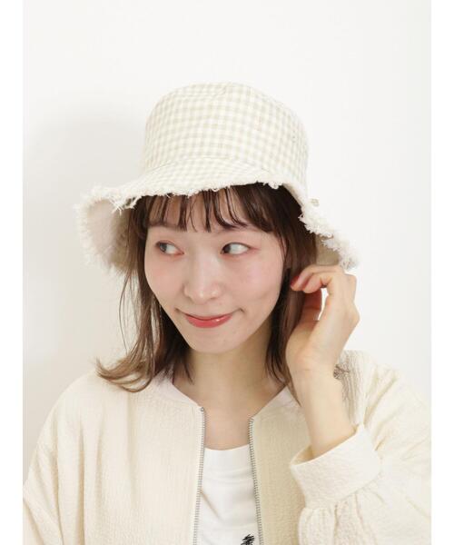 Samansa Mos2（サマンサ モスモス）の「【UVカット/リバーシブル】フリンジバケットハット（ハット・レディース・ベージュ/ブラック・F）」の2枚目の写真