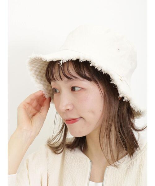 Samansa Mos2（サマンサ モスモス）の「【UVカット/リバーシブル】フリンジバケットハット（ハット・レディース・ベージュ/ブラック・F）」の14枚目の写真