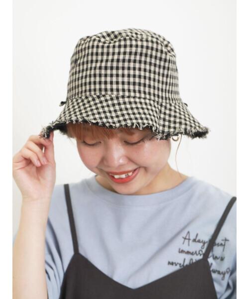 Samansa Mos2（サマンサ モスモス）の「【UVカット/リバーシブル】フリンジバケットハット（ハット・レディース・ベージュ/ブラック・F）」の4枚目の写真
