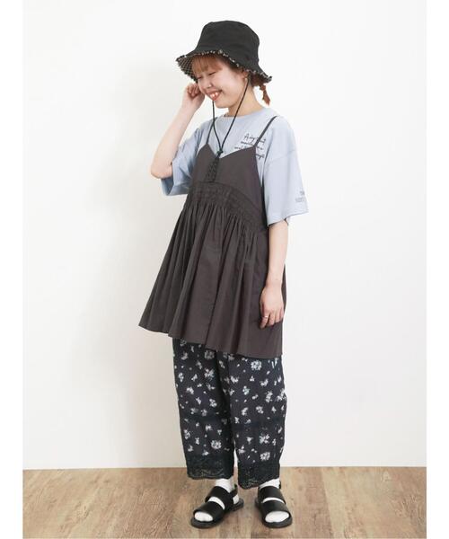 Samansa Mos2（サマンサ モスモス）の「【UVカット/リバーシブル】フリンジバケットハット（ハット・レディース・ベージュ/ブラック・F）」の5枚目の写真