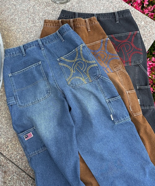 Perushu（ペルーシュ）の「立体刺繍ペインターデニム（デニムパンツ・メンズ・ダークブラウン/インディゴブルー/ブラック・SMALL/MEDIUM/LARGE）」の8枚目の写真