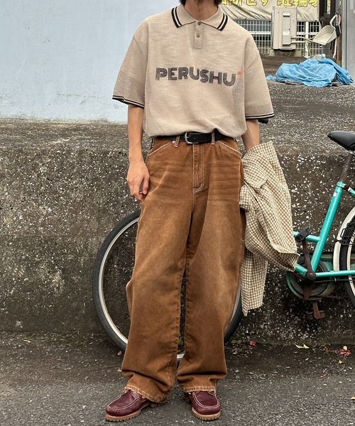 Perushu（ペルーシュ）の「立体刺繍ペインターデニム（デニムパンツ・メンズ・ダークブラウン/インディゴブルー/ブラック・SMALL/MEDIUM/LARGE）」の9枚目の写真